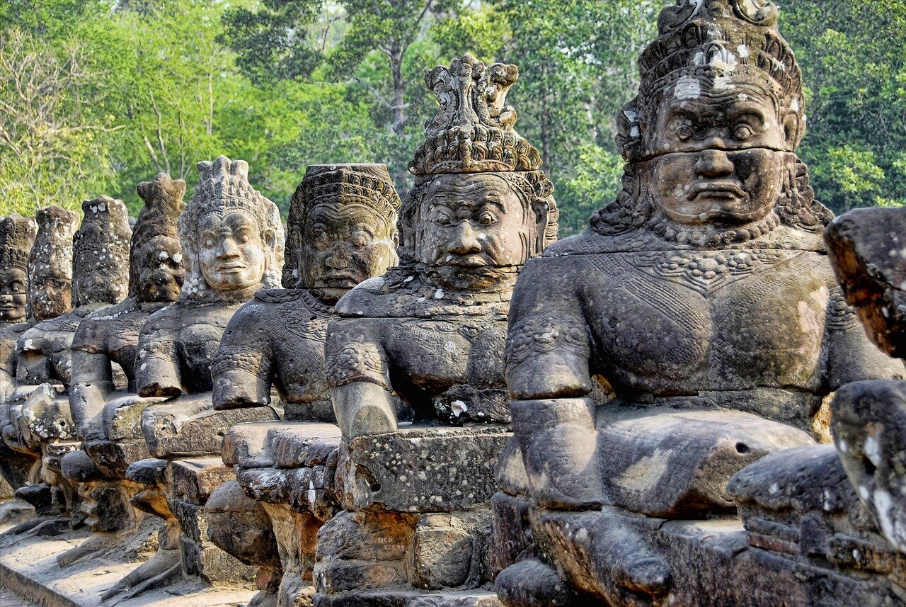 Giant Statues at Angkor Complex, Siem Reap